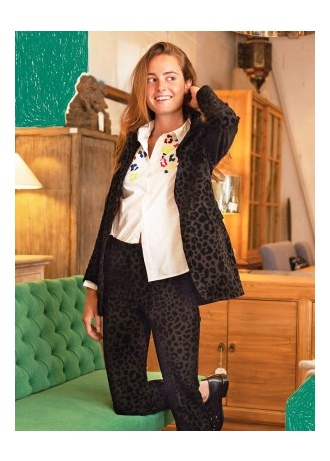 Vilagallo | Cristi Trouser Black Patri Floc