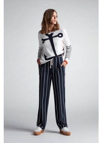 Stripe Wide Leg Trousers