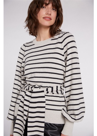 Oui | Tie Stripe Jumper