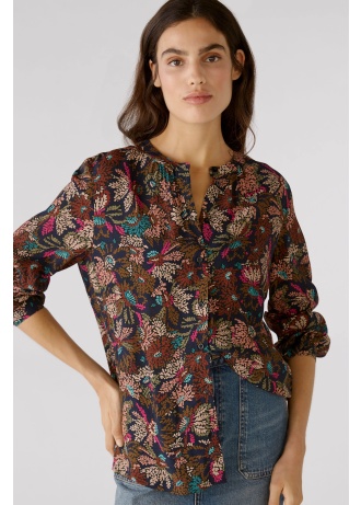 Oui | Print V-Neck Blouse