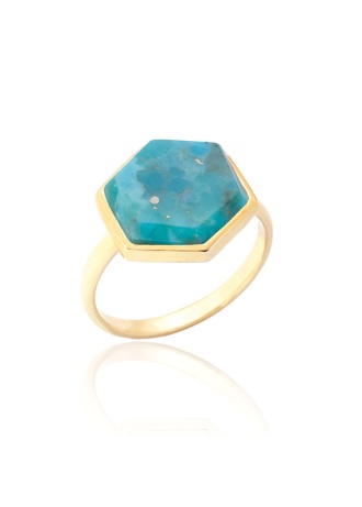 Spoke | Turquoise Hexagonal Ring