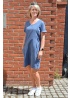 Cotton Linen V Neck Dress
