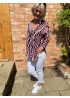 Abstract Zebra Print Blouse