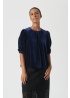 Part Two | Valerie Navy Velvet Blouse