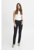 Pulz | PzEmma Un-Washed Dark Denim Straight Jean