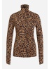 Oui | Leopard Print Roll Neck