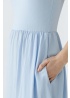 Oui | Pale Blue Cotton Sleeveless Dress