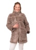 FranchettiBond | Taupe Longer Style Faux Fur Jacket