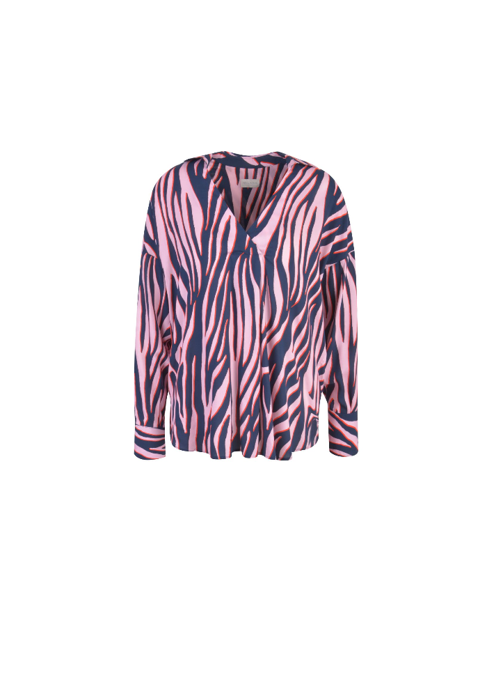 Abstract Zebra Print Blouse