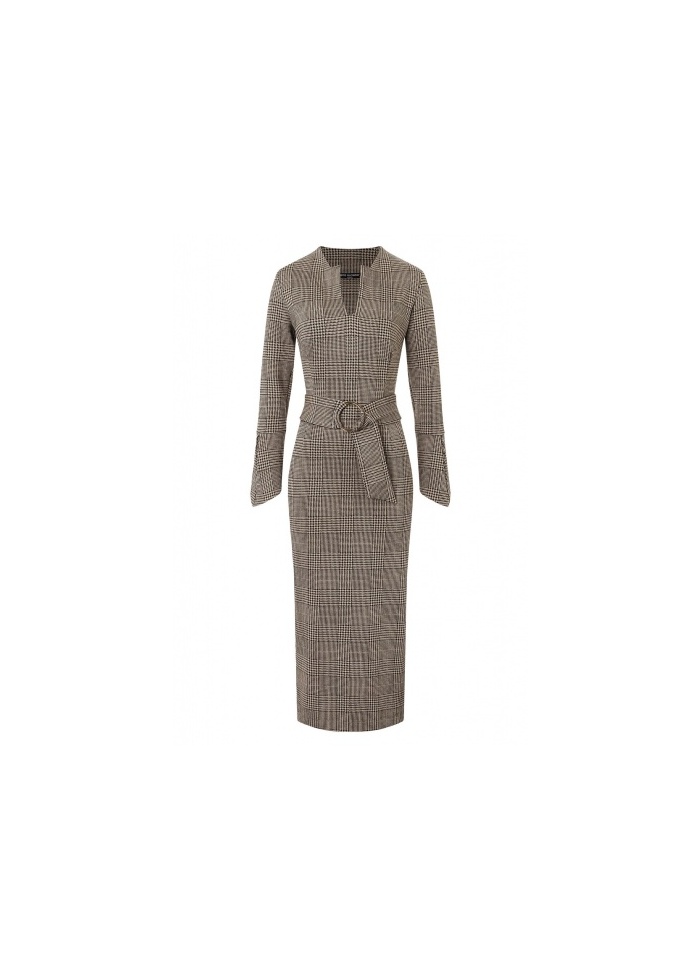 AnaAlcazar | Checked Belted Dress
