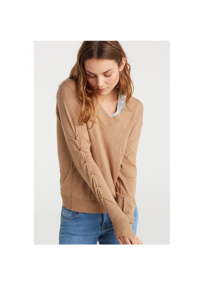 Ruched Sleeved Sweater