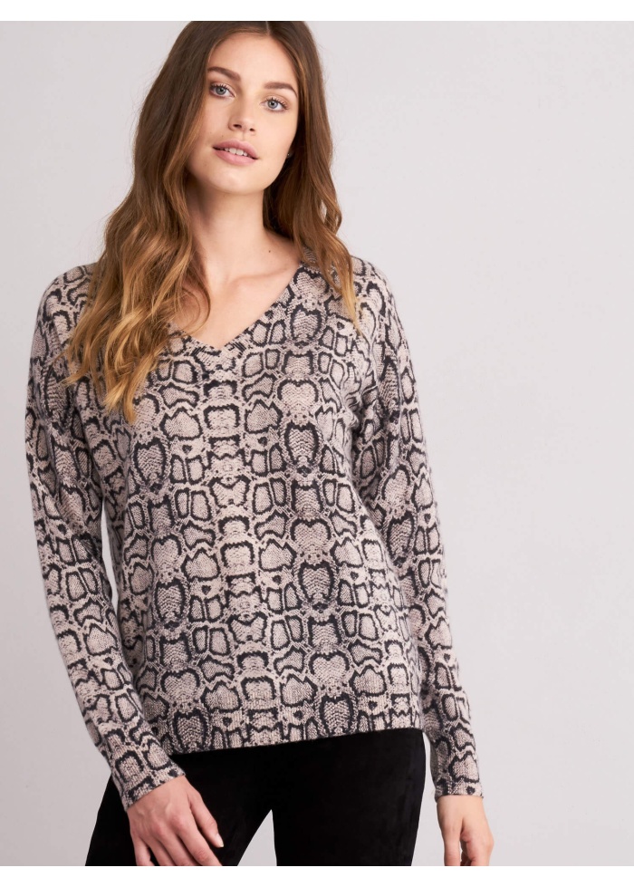 Cashmere Sweater With Snake Print