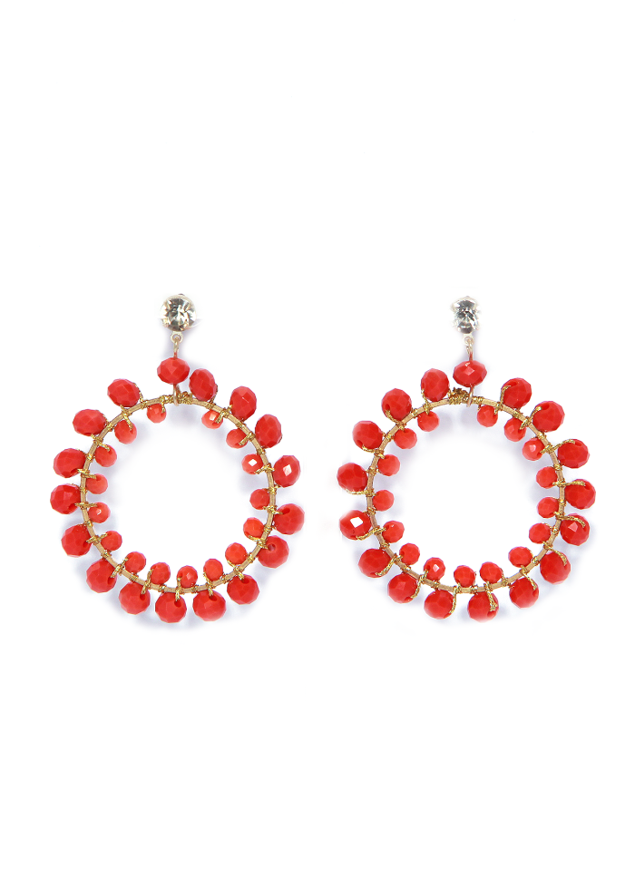 Coral Bead Earrings
