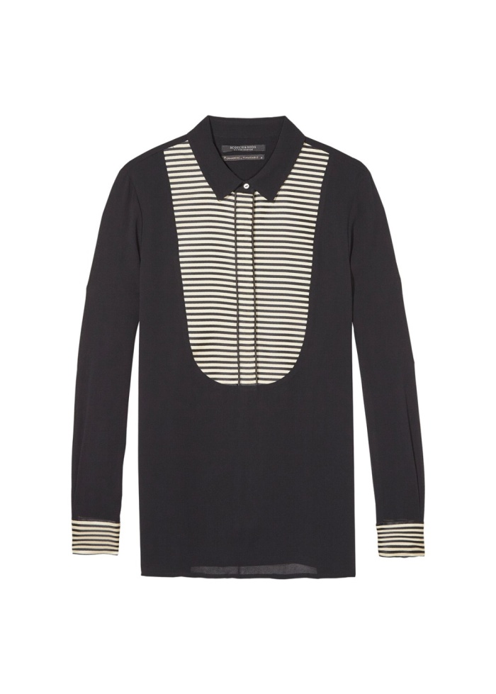 Striped Bib Blouse