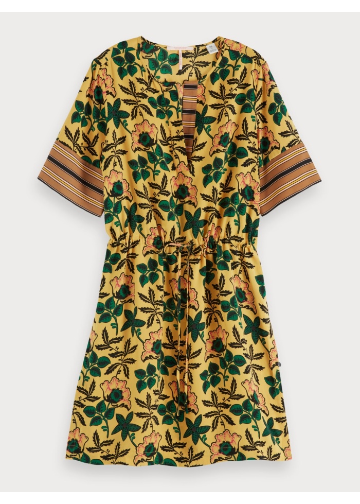 Silky Mixed Print Dress