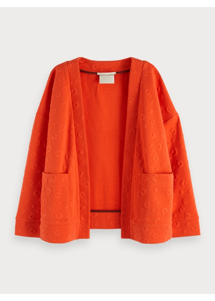 Leopard Jacquard Sweat Cardigan