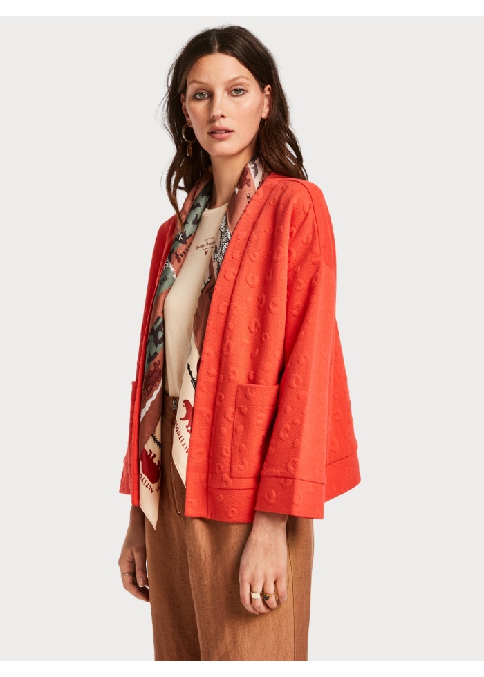 Leopard Jacquard Sweat Cardigan