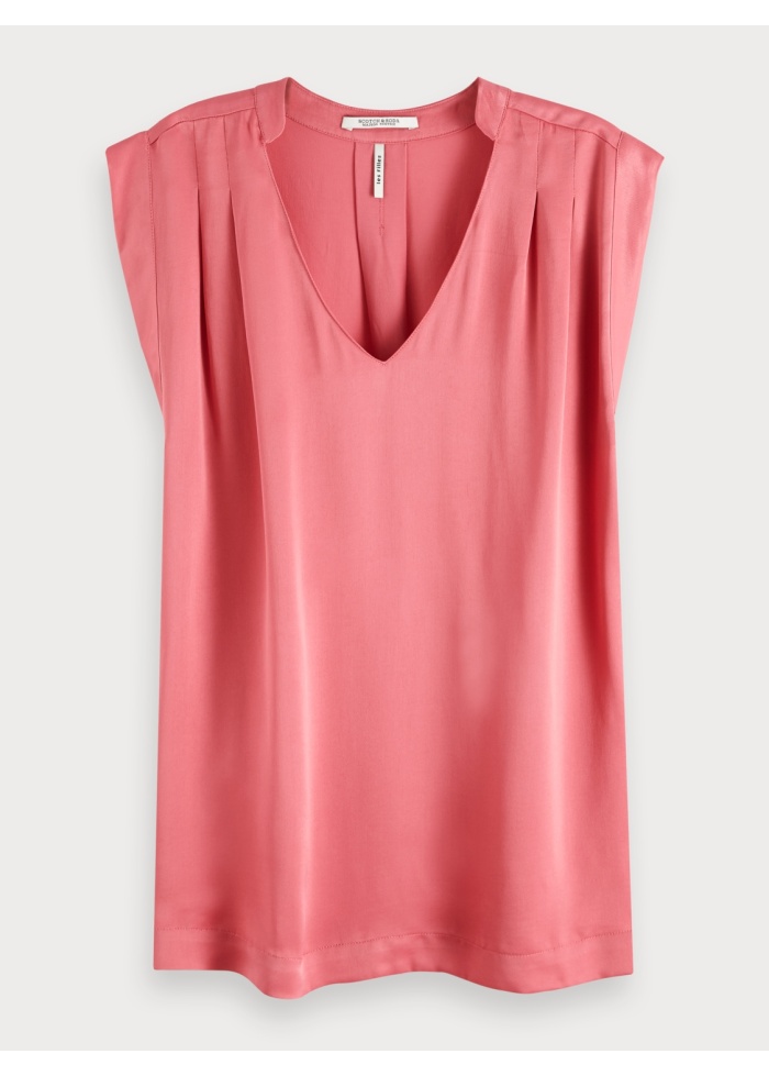 Sleeveless Pleated Top
