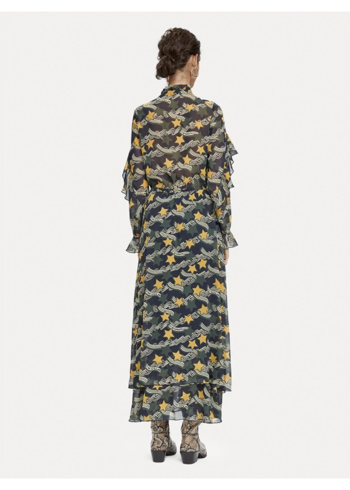 Star print maxi dress