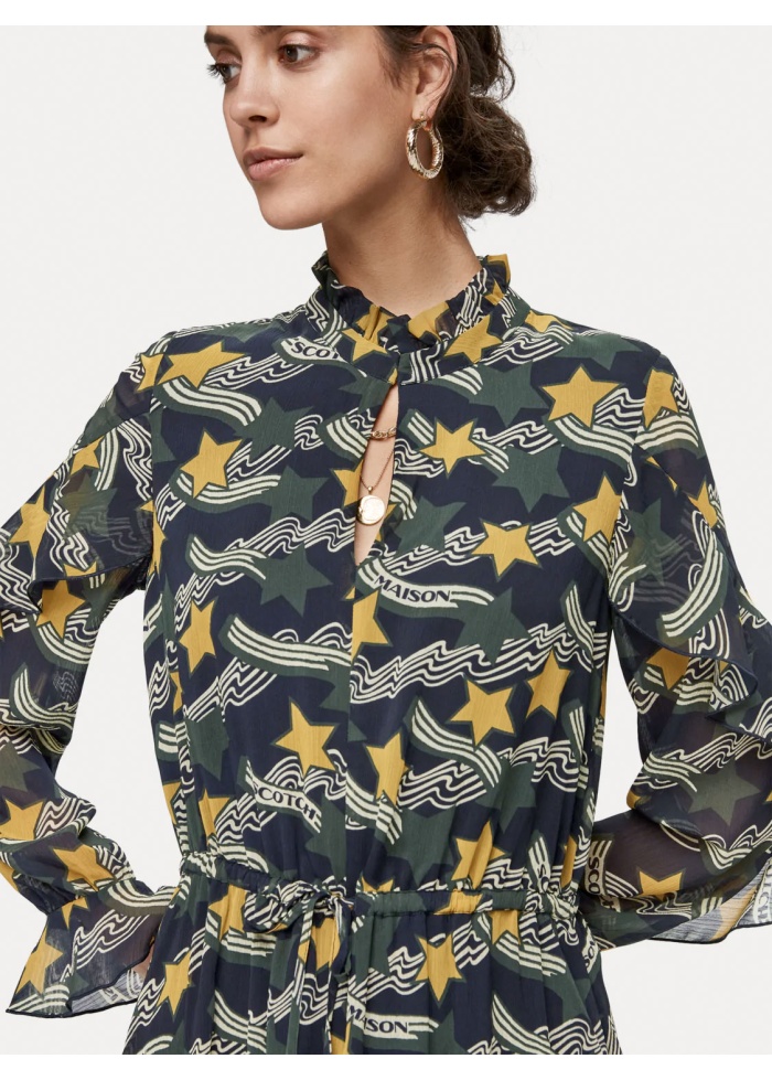 Star print maxi dress