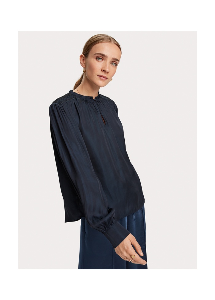 Maison Scotch | Smocked Shoulder Long Sleeve Blouse