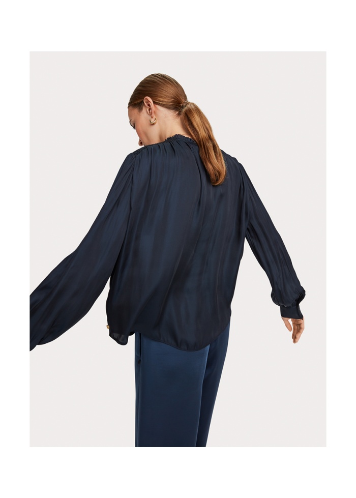 Maison Scotch | Smocked Shoulder Long Sleeve Blouse