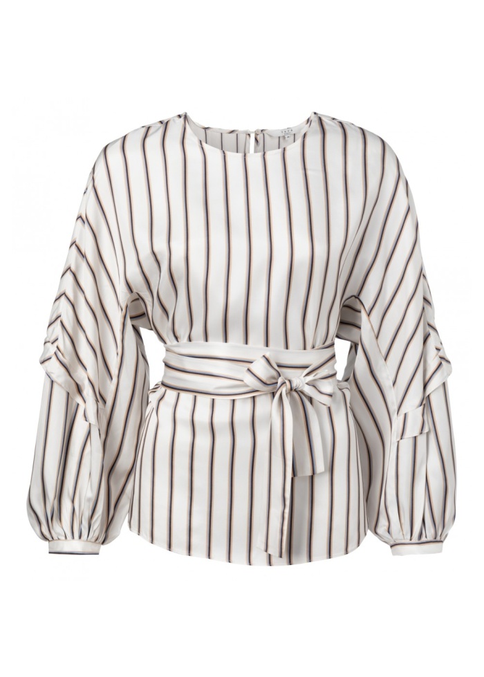 Striped Top With Waist Belt