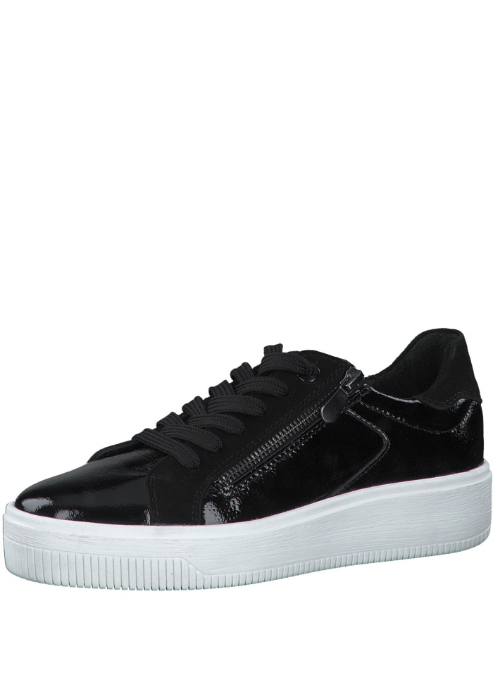 MarcoTozzi | Black Crushed Patent Trainer