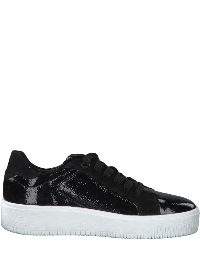 MarcoTozzi | Black Crushed Patent Trainer