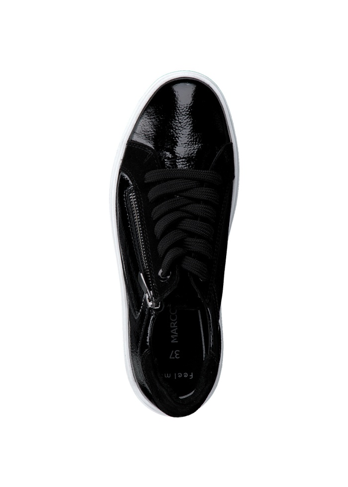 MarcoTozzi | Black Crushed Patent Trainer