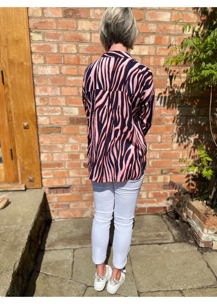 Abstract Zebra Print Blouse
