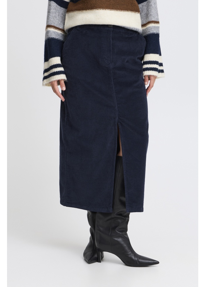 b.young | ByDasik Navy Cord Skirt
