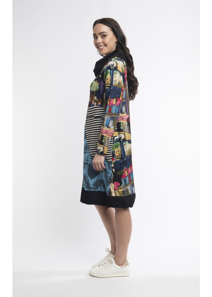 Orientique | Madam Butterfly Asymmetric Patch Dress