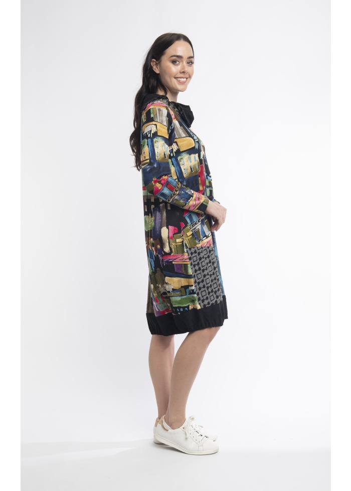 Orientique | Madam Butterfly Asymmetric Patch Dress