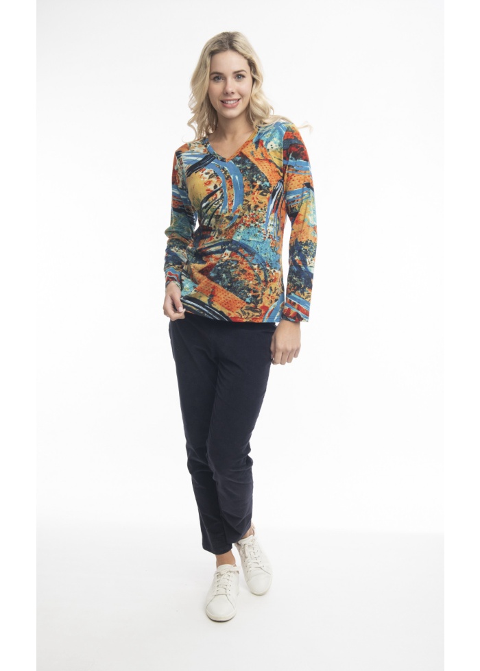 Orientique | Long Sleeve V-Neck Top