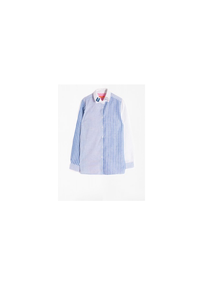 Embroiderd Dover Shirt Blue Stripes