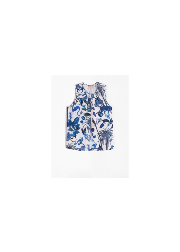 Edna Shirt Deep Blue Jungle