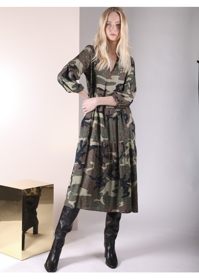 Vilagallo | Tammy Dress Mimetic Lurex