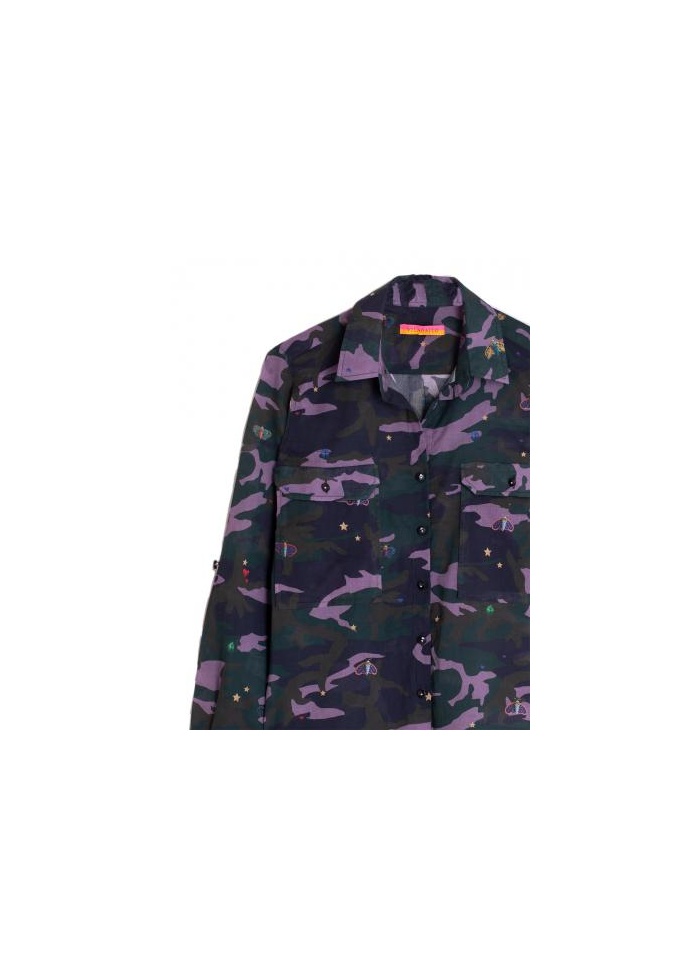 Vilagallo | Gabriella Camouflage  Butterfly Shirt