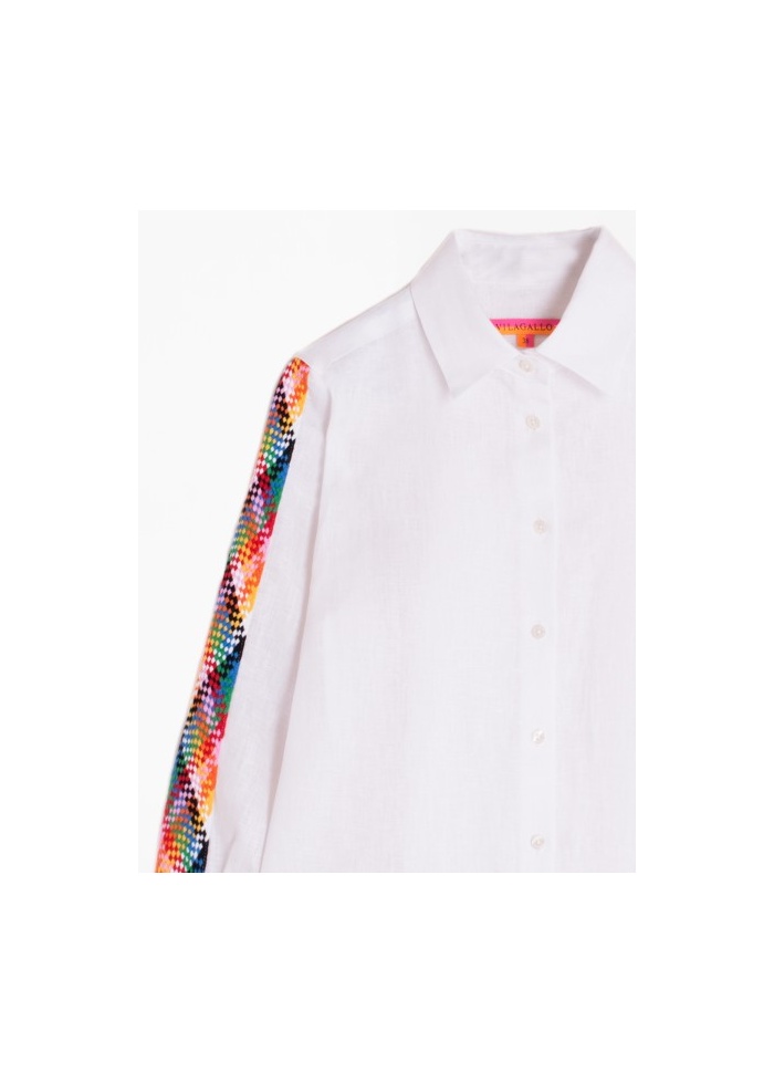 Vilagallo | Sara White Linen Shirt