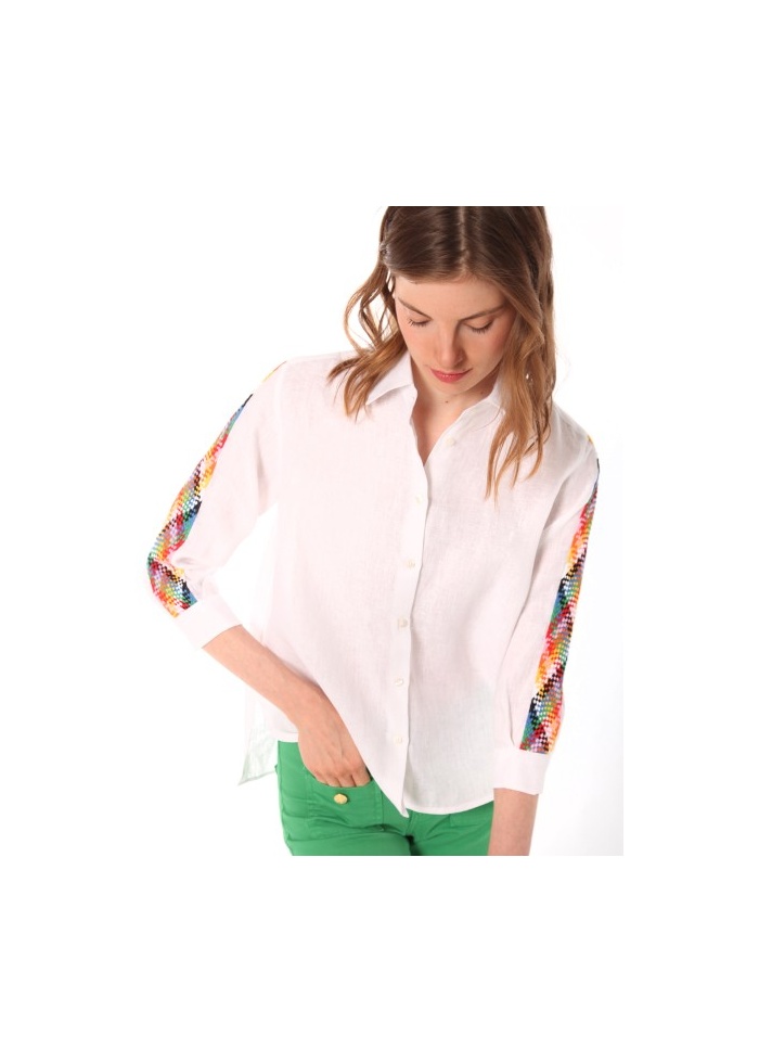 Vilagallo | Sara White Linen Shirt