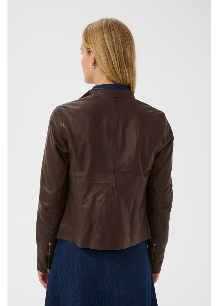 Part Two | Frances Leather Jacket Mole