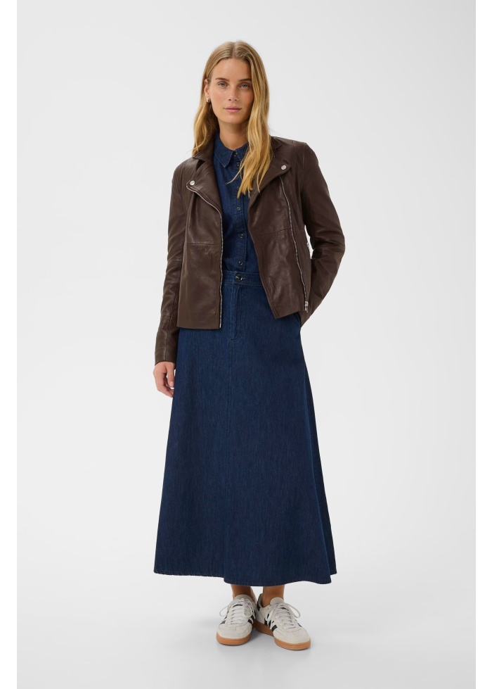 Part Two | Frances Leather Jacket Mole