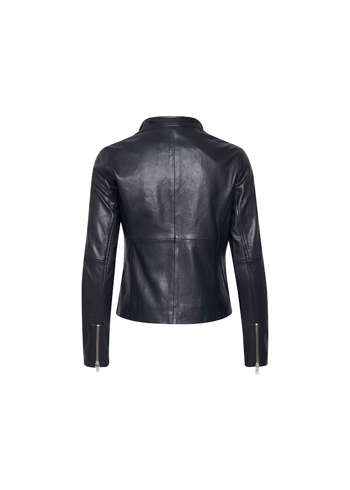 Part Two | Frances Leather Jacket Navy