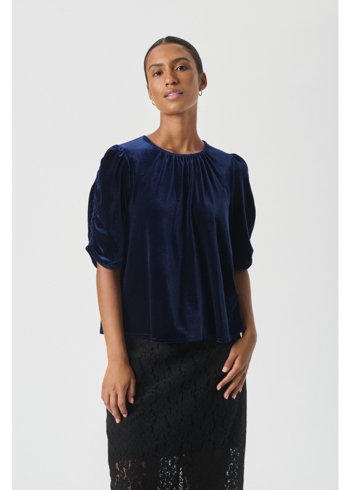 Part Two | Valerie Navy Velvet Blouse