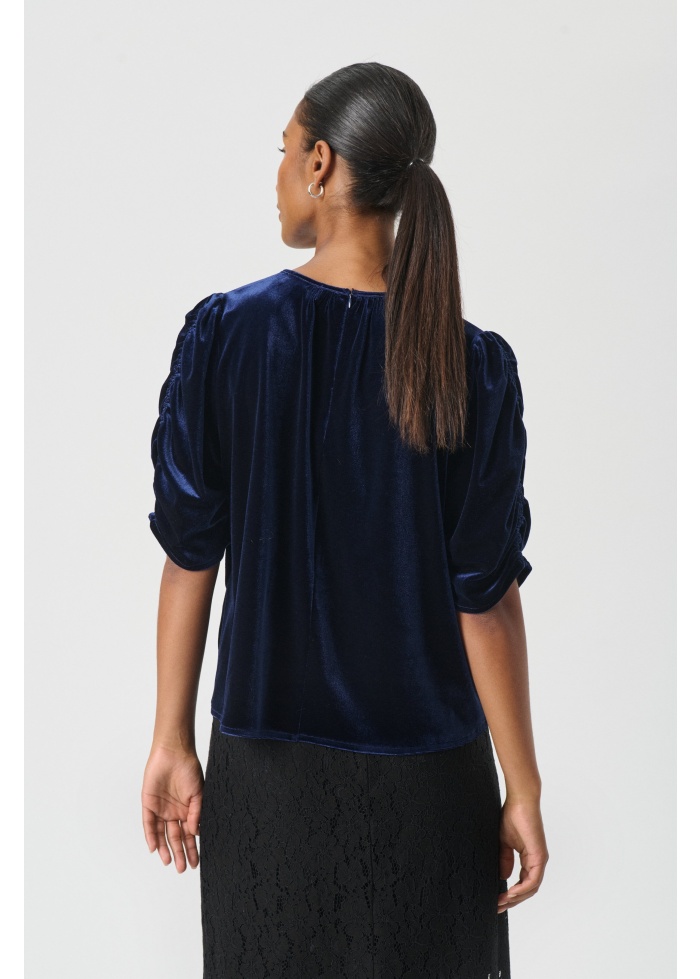 Part Two | Valerie Navy Velvet Blouse