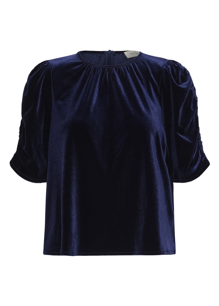 Part Two | Valerie Navy Velvet Blouse