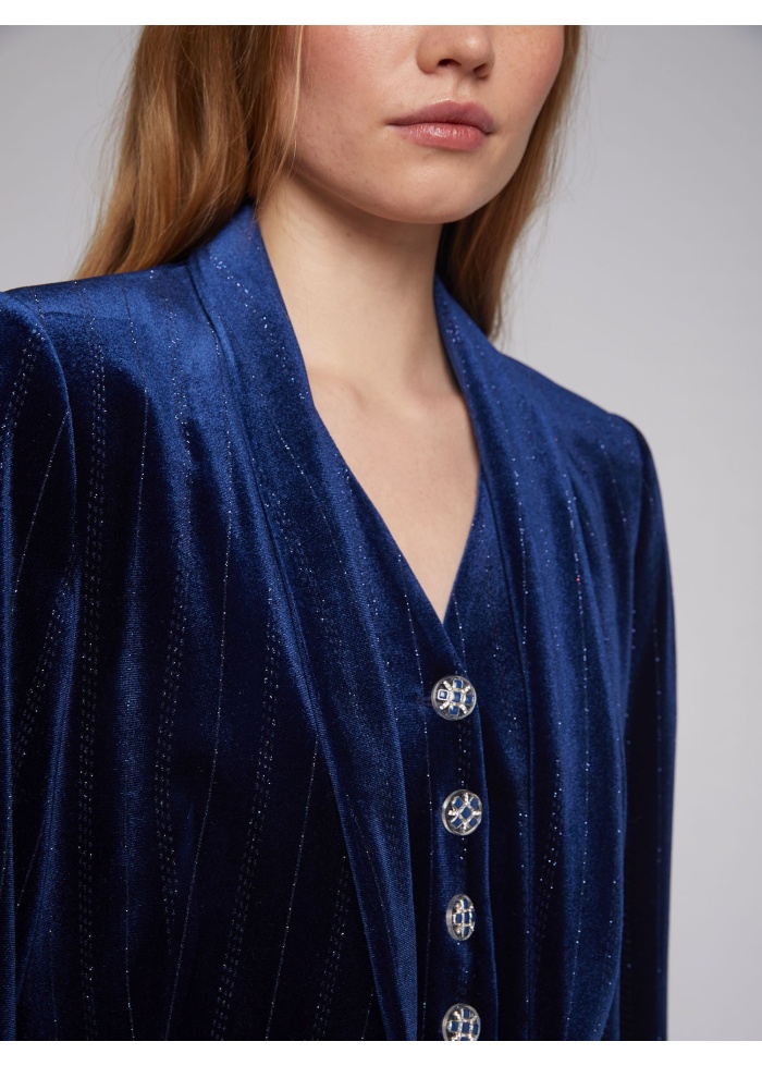 Vilagallo | Smoking Glitter Jacket Navy