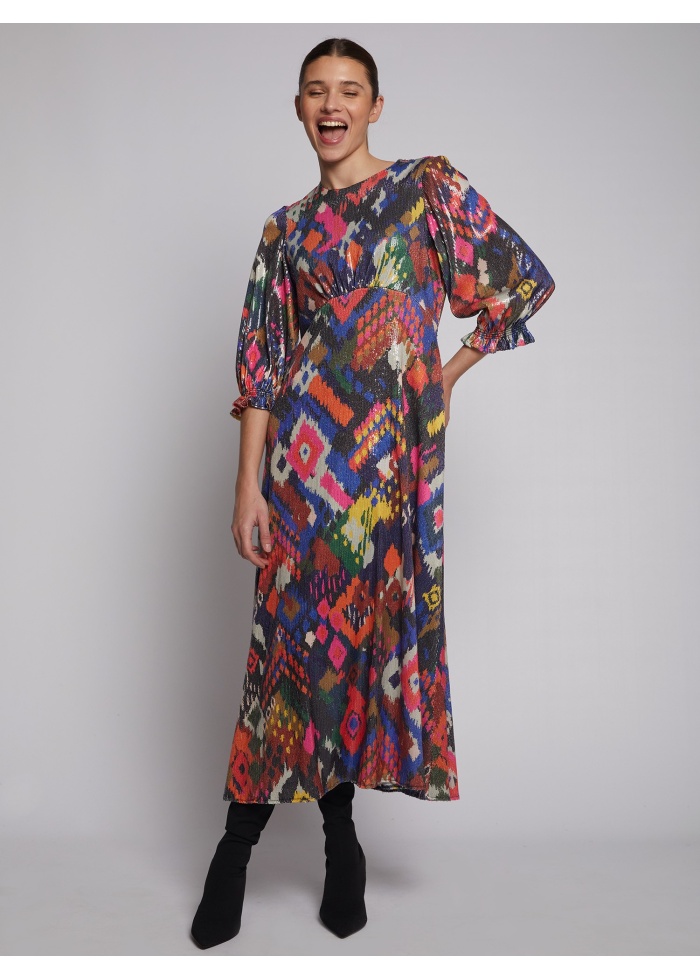 Vilagallo | Kara Ikat Sequins Dress Party