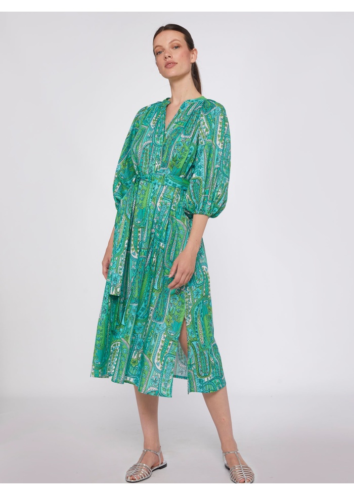 Vilagallo | Balloon Sleeve Midi Dress